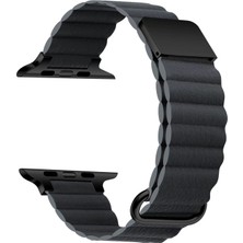 Apple Watch 7 41MM Şık Manyetik Tokalı Zarif Deri Kordon KRD78