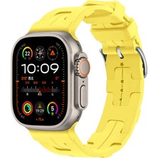 Apple Watch Ultra 49MM Silikon Yapılı Tokalı Şık Sağlam Metal Kordon KRD92