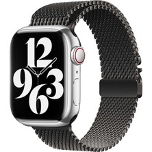 Apple Watch 44MM Şık Metal Nefes Alan Hafif Hasır Kordon KRD121