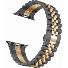 Apple Watch Ultra 49MM Çift Renkli Katlanabilir Klasik Şık Sağlam Metal Kordon KRD36