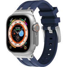 Apple Watch Ultra 49MM Metal Tokalı Yumuşak Konforlu Silikon Kordon KRD89