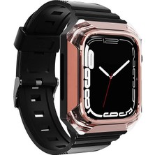 Apple Watch 42MM Sert Kasa Koruyuculu Şık Yumuşak Konforlu Silikon Kordon KRD88