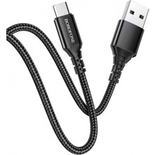 Borofone BX54 Örgülü 2.4A Micro USB Hızlı Şarj ve Data Kablosu 1m - Siyah