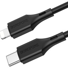 Borofone BX49 PD 20W Type-C to Lightning Hızlı Şarj ve Data Kablosu - 3A - 1m - Siyah