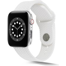 Apple Watch 42MM Örgü Tasarımlı Esnek Yumuşak Konforlu Silikon Kordon KRD37
