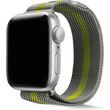 Apple Watch 40MM Kamuflaj Desenli Hasır Örgü Şık Sağlam Metal Kordon KRD40