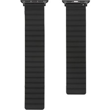 Apple Watch 7 41MM Çift Renkli Katlanabilir Şık Zarif Deri Kordon KRD52