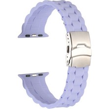 Apple Watch 40MM Metal Tokalı Ayarlanabilir Yapılı Soft Yumuşak Konforlu Silikon Kordon KRD72
