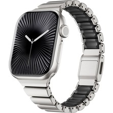 Apple Watch 10 42MM 7 Premium Metal Tokalı Yumuşak Konforlu Silikon Kordon 41MM KRD-149