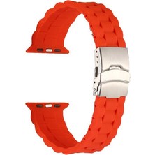 Apple Watch 40MM Metal Tokalı Ayarlanabilir Yapılı Soft Yumuşak Konforlu Silikon Kordon KRD72