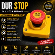 Acil Stop Butonu Sarı Korumalı Kutu Acil Durdurma Butonu Endüstriyel E-Stop Switch
