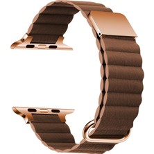 Apple Watch 7 41MM Şık Manyetik Tokalı Zarif Deri Kordon KRD78