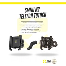 Smnu N2 Telefon Tutucu 4 Yastıklı Ayna ve Gidon Bağlantılı