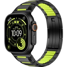 Apple Watch 44MM KRD-155 Hibrit Metal Yumuşak Konforlu Silikon Saat Kordonu