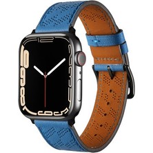 Apple Watch 7 41MM Metal Tokalı Şık Zarif Deri Kordon KRD76