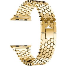 Apple Watch 40MM Bal Peteği Tasarımlı Şık Sağlam Metal Kordon KRD30