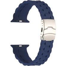 Apple Watch 38MM Metal Tokalı Ayarlanabilir Yapılı Soft Yumuşak Konforlu Silikon Kordon KRD72