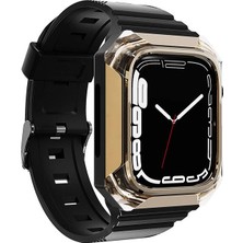 Apple Watch 38MM Sert Kasa Koruyuculu Şık Yumuşak Konforlu Silikon Kordon KRD88