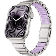 Apple Watch 38MM Premium Metal Tokalı Yumuşak Konforlu Silikon Kordon KRD-149