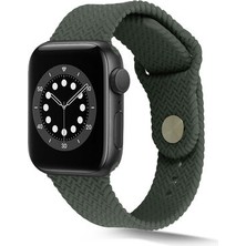 Apple Watch 42MM Örgü Tasarımlı Esnek Yumuşak Konforlu Silikon Kordon KRD37