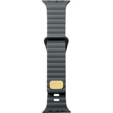 Apple Watch Ultra 49MM Şık Silikon Gövde Tokalı Sağlam Metal Kordon KRD73