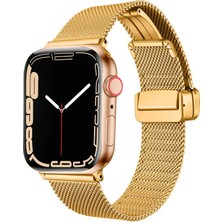 Apple Watch 44MM Metal Hasır Şık Nefes Alan Hafif Örgü Kordon KRD85