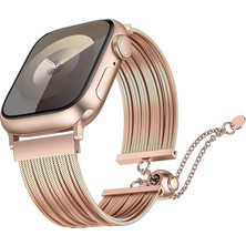 Apple Watch 10 42MM KRD-137 Metal Nefes Alan Hafif Hasır Kordon