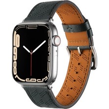 Apple Watch 7 41MM Metal Tokalı Şık Zarif Deri Kordon KRD76