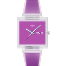 SO38K705 Swatch What If ...see Thru Magenta? Unisex Kol Saati