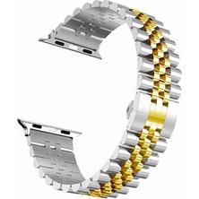 Apple Watch Ultra 49MM Çift Renkli Katlanabilir Klasik Şık Sağlam Metal Kordon KRD36