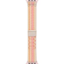 Apple Watch 44MM Karışık Renkli Yapılı Nefes Alan Hafif Hasır Kordon KRD91