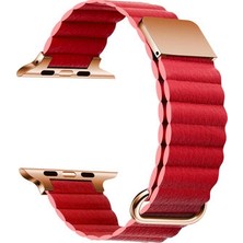Apple Watch 7 41MM Şık Manyetik Tokalı Zarif Deri Kordon KRD78