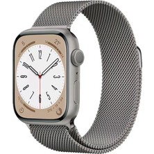 Apple Watch 7 41MM Krd-98 Örgü Şık Sağlam Metal Kordon