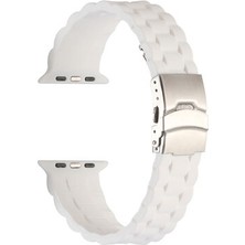 Apple Watch 44MM Metal Tokalı Ayarlanabilir Yapılı Soft Yumuşak Konforlu Silikon Kordon KRD72