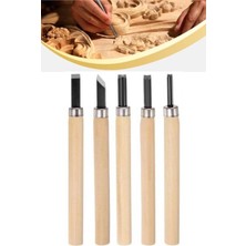 TAN EXPRESS Ahşap ve Seramik Oyma Seti Iskarpela Takımı 5'li Paslanmaz Çelik Bıçaklı Ağaç 13.5 cm 1 Set