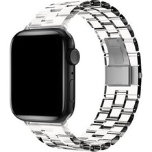 Apple Watch Ultra 49MM Katlamalı Yapılı Klipsli Modern Hafif Şeffaf Kordon KRD33
