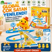 Bbsky Yeni Nesil Beyaz Gövde Eğlenceli Merdiven Çıkan 3 Ördek: Işıklı ve Müzikli Otomatik Kaydırak Seti - 3+ Yaş Okul Öncesi Gelişim ve Çocuk Doğum Günü Hediyesi