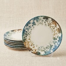 Tezyinat Wood Nilüfer 6'lı Porselen Pasta Tabağı Seti