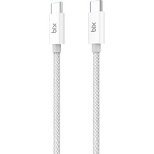 Ttec Bix T2CC 60W PVC Örgülü Type-C To Type-C Hızlı Şarj Ve Data Kablosu 1 Metre Gri