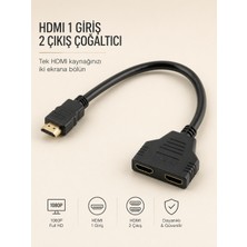 HDMI Çoklayıcı 1 Giriş 2 Çıkış Çoğaltıcı 4K Görüntü Aktarıcı Kablo Splitter