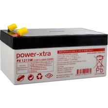 Power-Xtra PX1213W - 12V 3.3 Ah Bakımsız Kuru Akü -F1