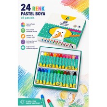 Artlantis Pastel Boya 24 Renk 1 Paket Adel Pastel Boya 24 Lü Karton Kutulu Parlak Canlı ve Örtücü Renkler Okul Sınıf Öğrenci