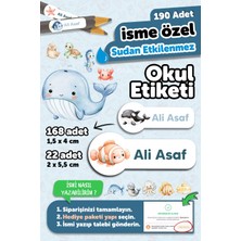 Msticker 190 Adet Kişiye Özel Okul Etiketi Isimli Kalem Defter Suluk Etiket Suya Dayanıklı Etiket Balıklar