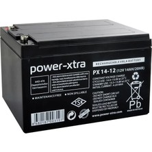 Power-Xtra PX14-12NE F6 - 12V 14 Ah Elektrikli Bisiklet Aküsü -F6-Vidalı