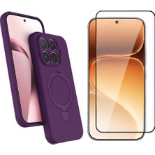 Vendas Xiaomi Mi 17T Pro Kılıf M-safe Şarj Özellikli Standlı Zore Samara Kapak + Cam Ekran Koruyucu