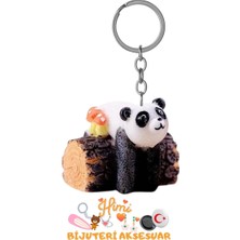 himi bijuteri aksesuar Panda Plastik Anahtarlık Sırt Çantası Süsü Oto Anahtarlık Okul Çantası Süsü Spor Çantası Süsü
