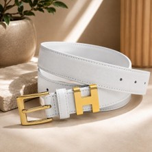 William Polo Williampolo Hakiki Deri Lüks Taba Gold Toka Kadın Kemer