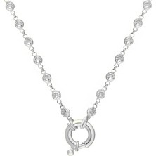 Eva Pırlanta Zincir Tasarım Kolye 718008 Silver