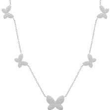 Eva Pırlanta Kelebek Zincir Kolye 718928 Silver
