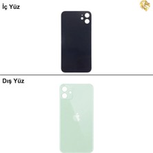 Arsking Uyumlu iPhone 11 Yeşil Renk Arka Kapak Arka Cam Batarya Kapağı Lazer Kesim Kapak Pil Kapağı